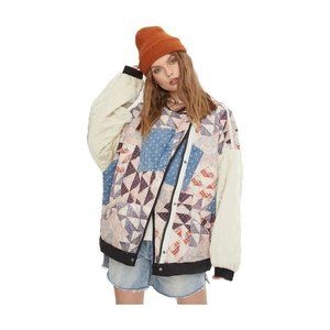 Free People Quilted Oversized Bomber Jacket Medium NWOT